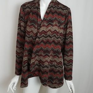 Dressbarn Zig-Zag Print Knit Jacket Blazer